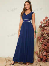 1pc Ruched Wrap Detail Bridesmaid Dres